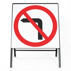 No Left Turn Sign - Zintec Metal Sign Face Dia. 613 | Face, Frames & Clips | 750x750mm