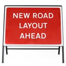 New Road Layout Ahead Sign - Zintec Metal Sign Face | Kit | 1050x750mm
