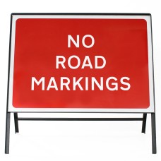 No Road Markings Sign - Zintec Metal Sign Dia 7012 Face | Kit | 1050x750mm