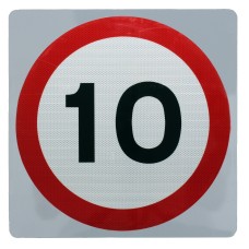 10 mph Speed Limit Sign Wall Mount - Various Sizes | 360x360mm