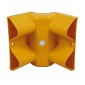 90° Internal Armco Barrier Corner | Yellow Plastic With Reflectors Embedded 
