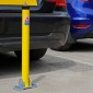 Padlock Locking Parking Post, Hinged / Fold Down | Powder Coated Traffic Yellow