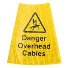 'Danger Overhead Cables' Traffic Cone Sleeve