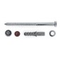 12mm x 180mm Mild Steel Hex Head Coach Screw with Washer and Plug