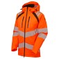 Pulsar Life Mens Hi Vis Orange Insulated Parka Jacket
