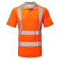 Pulsar Life Mens Hi Vis Orange Long Sleeved Polo Shirt LFE903