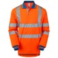 Pulsar Protect Orange Hi-Vis Cut Resistant Long Sleeved Polo Shirt PR470-CRS