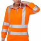 Pulsar Protect Ladies Long Sleeved Orange Polo PR703