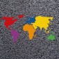 Simple World Map Playground Marking (6000mm x 3000mm) | Preformed Thermoplastic
