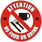 No Food Or Drink Floor Sign, 430mm - Self Adhesive