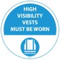 Hi-Vis Jackets Must Be Worn Floor Sign, 430mm - Self Adhesive