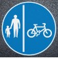Cyclists Keep Right Road Marking - Thermoplastic Roundel Dia. 957B