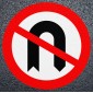 No U-Turns Road Marking - Thermoplastic Roundel Dia. 614