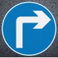 Right Turn Ahead Road Marking - Thermoplastic Roundel Dia. 609