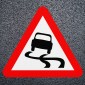 Slippery Road Red Triangle Road Marking - Thermoplastic Symbol Dia. 557