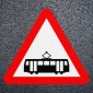 Trams Crossing Red Triangle Road Marking - Thermoplastic Symbol Dia. 772