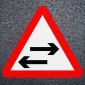 Two Way Traffic Red Triangle Road Marking - Thermoplastic Symbol Dia. 522