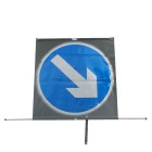 Keep Right Sign dia. 610R - Classic Roll Up Sign / RA1 - 600mm | Face Only
