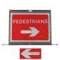Pedestrians Reversible Arrow Sign dia.7018 Classic Roll Up Road Sign | 600x450mm | Face Only