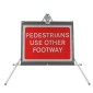 Pedestrians Use Other Footway Sign dia.7018 Classic Roll Up Road Sign | 600x450mm