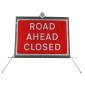 Road Ahead Closed Sign dia.7010.1 Classic Roll Up Road Sign