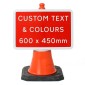 Custom 600x450mm Cone Sign 3mm Plastic Backing