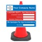 Dia 7008 Custom Information Board - 600x450mm Cone Sign - Dry Wipe (Face Only)