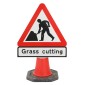 Men at Work with Grass Cutting Cone Sign 7001.1 (Cone Sold Separate) 