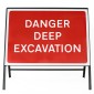 Danger Deep Excavation Sign - Zintec Metal Sign Face | 1050x750mm