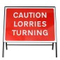 Caution Lorries Turning Zintec Road Sign 1050x750mm