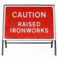 Caution Raised Ironworks Sign - Zintec Metal Sign Face | 1050x750mm