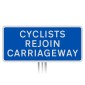 Post Mounted Cyclist Rejoin Carriageway Sign Dia 966