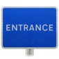 Blue Entrance Sign - Post Mounted R2 | 400x300mm Landscape