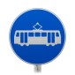  Route For Use By Trams or Trams and Buses Only Sign Face Post Mounted 953.1, (Face Only)