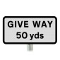 Give Way 50 yds Sup Plate Road Sign Post Mounted 503 (Face Only)