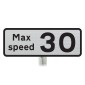 Max Speed 30 Sup Plate Road Sign Post Mounted 513.2 (Face Only)