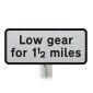 Low gear for 1 1/2 miles Sup Plate Road Sign Post Mounted 527 (Face Only)