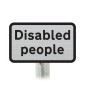 Disabled people  Sup Plate Road Sign Post Mounted (Face Only)