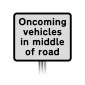Oncoming vehicles in middle of road Sup Plate Road Sign Post Mounted (Face Only)