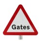 Gates In Road Ahead Sign Face Post Mounted 554C, (Face Only)