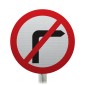 Turning Right Prohibited Sign Face Post Mounted 612, (Face Only) | 450mm