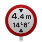 Vehicle Height Restriction Post Mounted Sign 629.2A, (Face Only) | 750mm