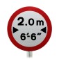 Vehicle Width Limit Permanent Post Mounted Sign 629A, (Face Only)