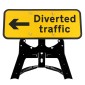 'Diverted Traffic' Left QuickFit EnduraSign 2703 Inc. Stand & Face