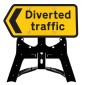 'Diverted Traffic' Chevron Left QuickFit EnduraSign 2704 Inc. Stand & Face