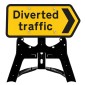'Diverted Traffic' Chevron Right QuickFit EnduraSign 2704 Inc. Stand & Face