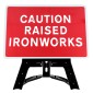 'Caution Raised Ironworks' QuickFit EnduraSign Inc. Stand & Face