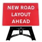 'New Road Layout Ahead' QuickFit EnduraSign 7014 Inc Stand & Face