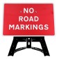 'No Road Markings' QuickFit EnduraSign Dia 7012 Inc Stand & Face