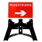 'Pedestrians' Right Arrow QuickFit EnduraSign 7016 Inc. Stand & Face